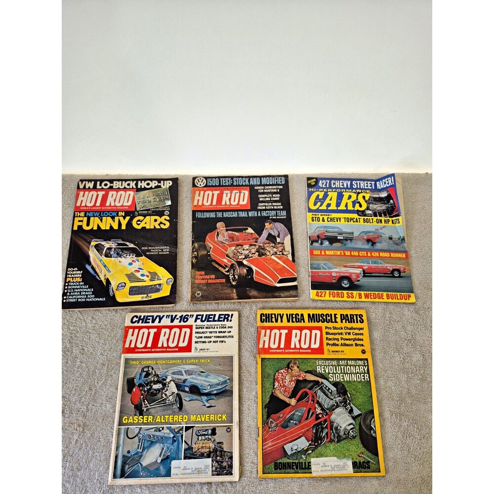 Vintage Hot Rod Hi Performance Cars Magazine Lot 1960s 1970s Drag Racing